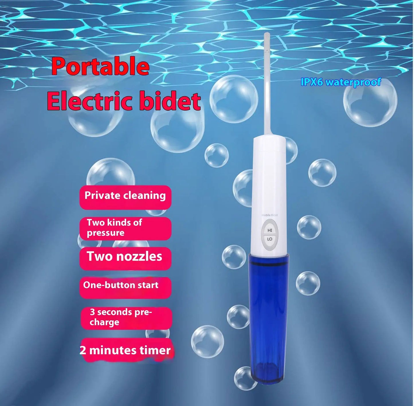 Bidet Portatif Électrique pour Bébé – Eau Tiède & Confort Instantané